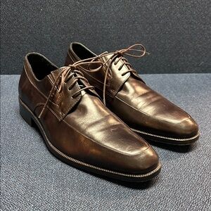 8943 Elegant Brown Bruno Magli Leather Men's Dress Shoes Size 9.5